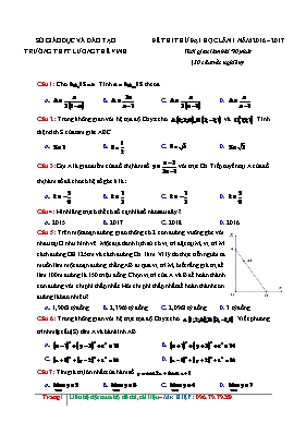 Đề thi thử đại học lần 1 năm 2016  2017 môn Toán